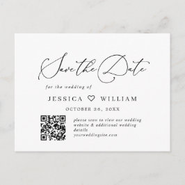 Elegante Minimalistische Hochzeit Speichern Sie de Postkarte