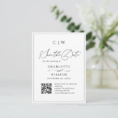 Elegante Minimalistische Hochzeit Speichern Sie de Postkarte (Stehend Vorderseite)