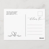 Elegante Minimalistische Hochzeit Speichern Sie de Postkarte (Rückseite)