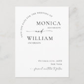Elegante Minimalistische Hochzeit speichert das Da Postkarte (Vorderseite)