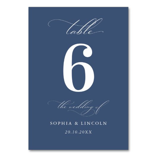 Elegante Minimalistische Hochzeit Tischnummer (Vorderseite)
