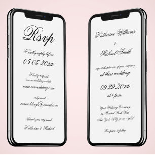 Elegante Minimalistische Hochzeit und UAWG Einladung