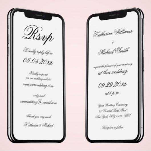 Elegante Minimalistische Hochzeit und UAWG Einladung