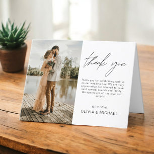Elegante Minimalistische Hochzeit Vielen Dank Foto Dankeskarte