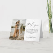 Elegante Minimalistische Hochzeit Vielen Dank Foto Dankeskarte (Vorderseite)