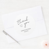 Elegante Minimalistische Hochzeit Vielen Dank Runder Aufkleber (Umschlag)