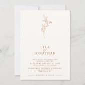 Elegante Minimalistische Hochzeit von Elfenbein un Einladung (Vorderseite)