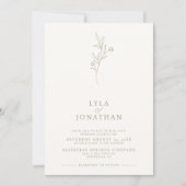 Elegante Minimalistische Hochzeit von Elfenbein un Einladung (Vorderseite)