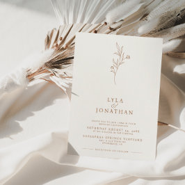 Elegante Minimalistische Hochzeit von Elfenbein un Einladung