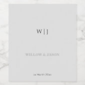 Elegante minimalistische Hochzeit Weinetikett (Einzelnes Label)