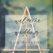 Elegante Minimalistische Hochzeit Willkommen Matti Acrylschild (Neutral)