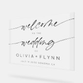 Elegante Minimalistische Hochzeit Willkommen Matti Acrylschild (Winkel)