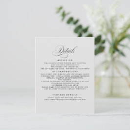 Elegante Minimalistische Hochzeitdetails Begleitkarte