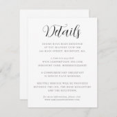 Elegante Minimalistische Hochzeitdetails Begleitkarte (Vorne/Hinten)