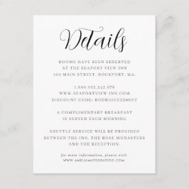 Elegante Minimalistische Hochzeitdetails Begleitkarte
