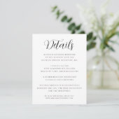 Elegante Minimalistische Hochzeitdetails Begleitkarte (Stehend Vorderseite)