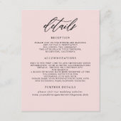 Elegante Minimalistische Hochzeitdetails Begleitkarte (Vorderseite)