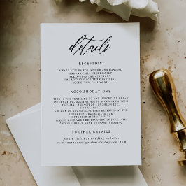 Elegante Minimalistische Hochzeitdetails Begleitkarte