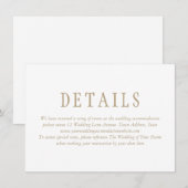 Elegante Minimalistische Hochzeitdetails Begleitkarte (Vorne/Hinten)