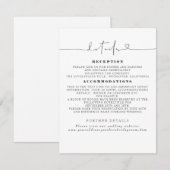 Elegante Minimalistische Hochzeitdetails Begleitkarte (Vorne/Hinten)
