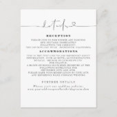 Elegante Minimalistische Hochzeitdetails Begleitkarte (Vorderseite)