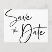 Elegante Minimalistische Hochzeiten in Schwarz und Postkarte (Vorderseite)