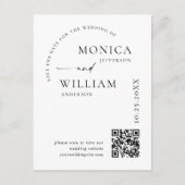 Elegante Minimalistische Hochzeiten speichern den  Postkarte (Vorderseite)