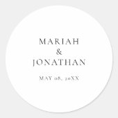 Elegante Minimalistische Hochzeiten Umschlag Aufkl Runder Aufkleber (Vorderseite)