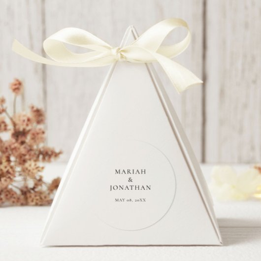 Elegante Minimalistische Hochzeiten Umschlag Aufkl Runder Aufkleber