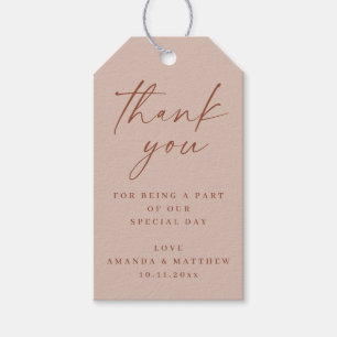 Elegante Minimalistische Hochzeits-Dankeschön-Tags Geschenkanhänger