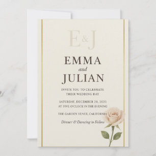 Elegante minimalistische Hochzeits-Einladung  Einladung