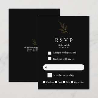 Elegante minimalistische Hochzeits-RSVP-Karte mode RSVP Karte