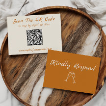 Elegante minimalistische Hochzeits-RSVP-QR-Code-Ka