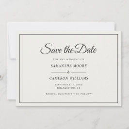 Elegante Minimalistische Hochzeitscreme und weiche Save The Date