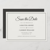 Elegante Minimalistische Hochzeitscreme und weiche Save The Date (Vorne/Hinten)