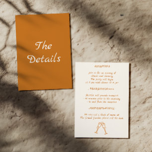 Elegante minimalistische Hochzeitsdetails Begleitkarte