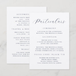 Elegante Minimalistische Hochzeitsdetails Schrifta Begleitkarte