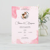 Elegante Minimalistische Hochzeitseinladung mit Go Einladung (Stehend Vorderseite)