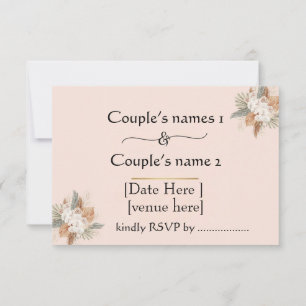 Elegante Minimalistische Hochzeitseinladung RSVP Karte