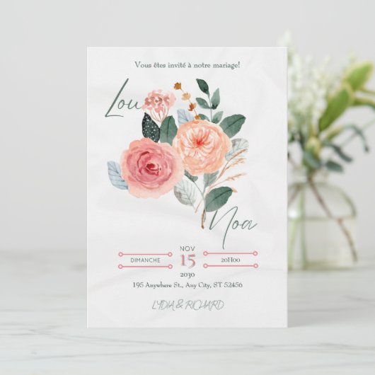Elegante Minimalistische Hochzeitseinladung Save The Date (Stehend Vorderseite)