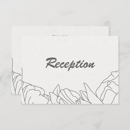 Elegante Minimalistische Hochzeitsempfehlung Begleitkarte (Vorne/Hinten)