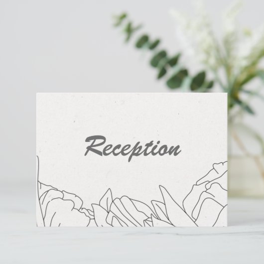 Elegante Minimalistische Hochzeitsempfehlung Begleitkarte (Stehend Vorderseite)