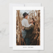 Elegante minimalistische Hochzeitsfeier Einladung (Rückseite)