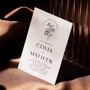 Elegante minimalistische Hochzeitsfeier Einladung