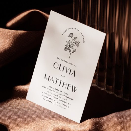 Elegante minimalistische Hochzeitsfeier Einladung