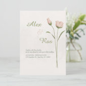 Elegante Minimalistische Hochzeitsfeier Feiertagskarte (Stehend Vorderseite)