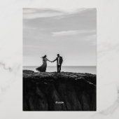 Elegante Minimalistische Hochzeitsfeier Folieneinladung (Rückseite)