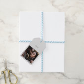 Elegante minimalistische Hochzeitsgeschenke mit Fo Geschenkanhänger (Mit Garn)