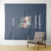 Elegante Minimalistische Hochzeitsgeschichte Wandteppich (Beispiel (Horizontal))