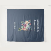 Elegante Minimalistische Hochzeitsgeschichte Wandteppich (Vorderseite (Horizontal))